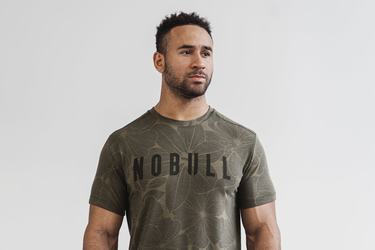 Nobull Men's T Shirts Green | Australia (YO1837)